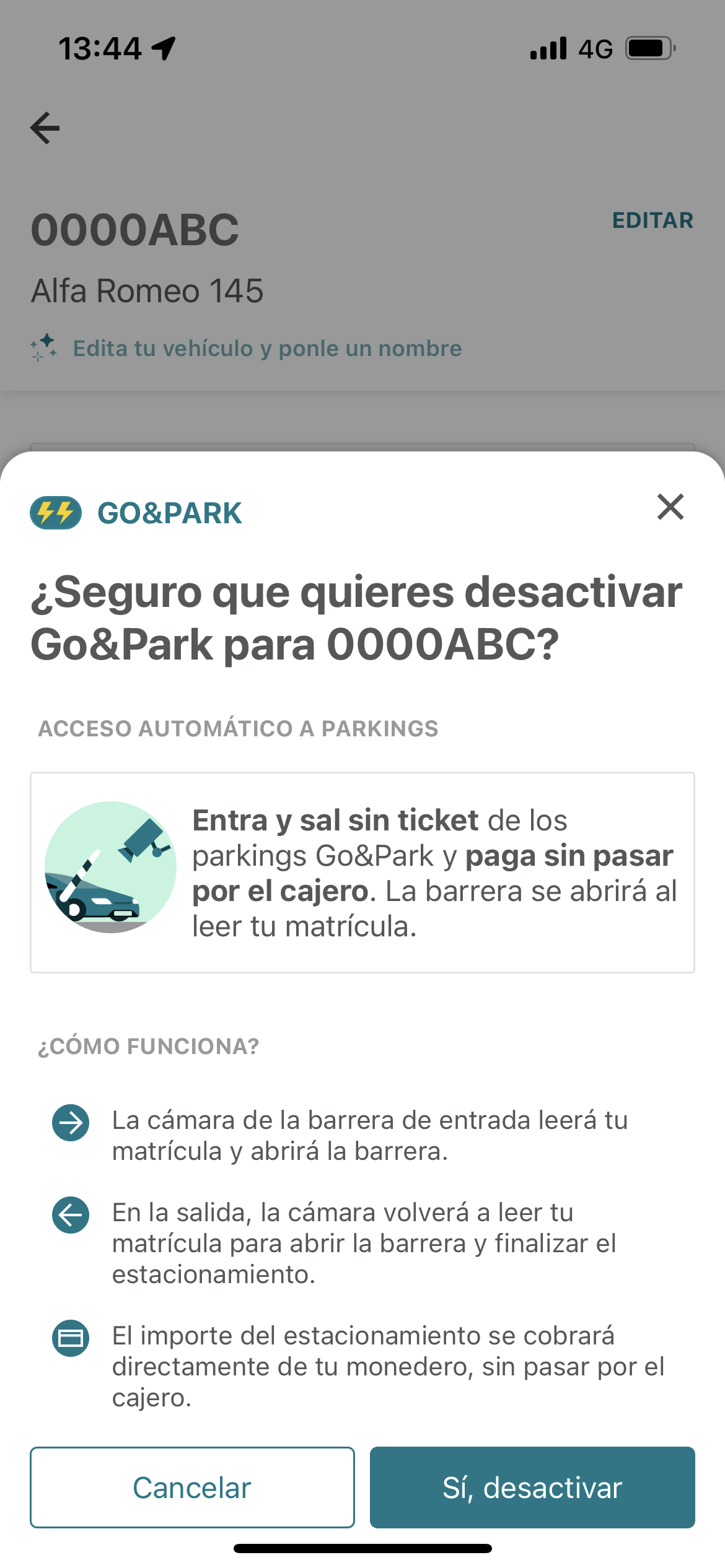 ElParking Go&Park apertura con matricula