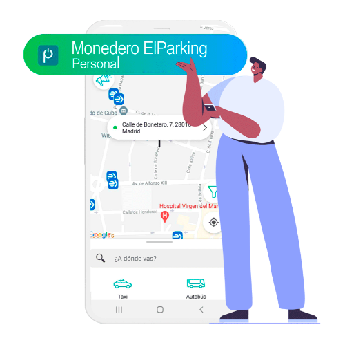 monedero personal ElParking, taxi y bus